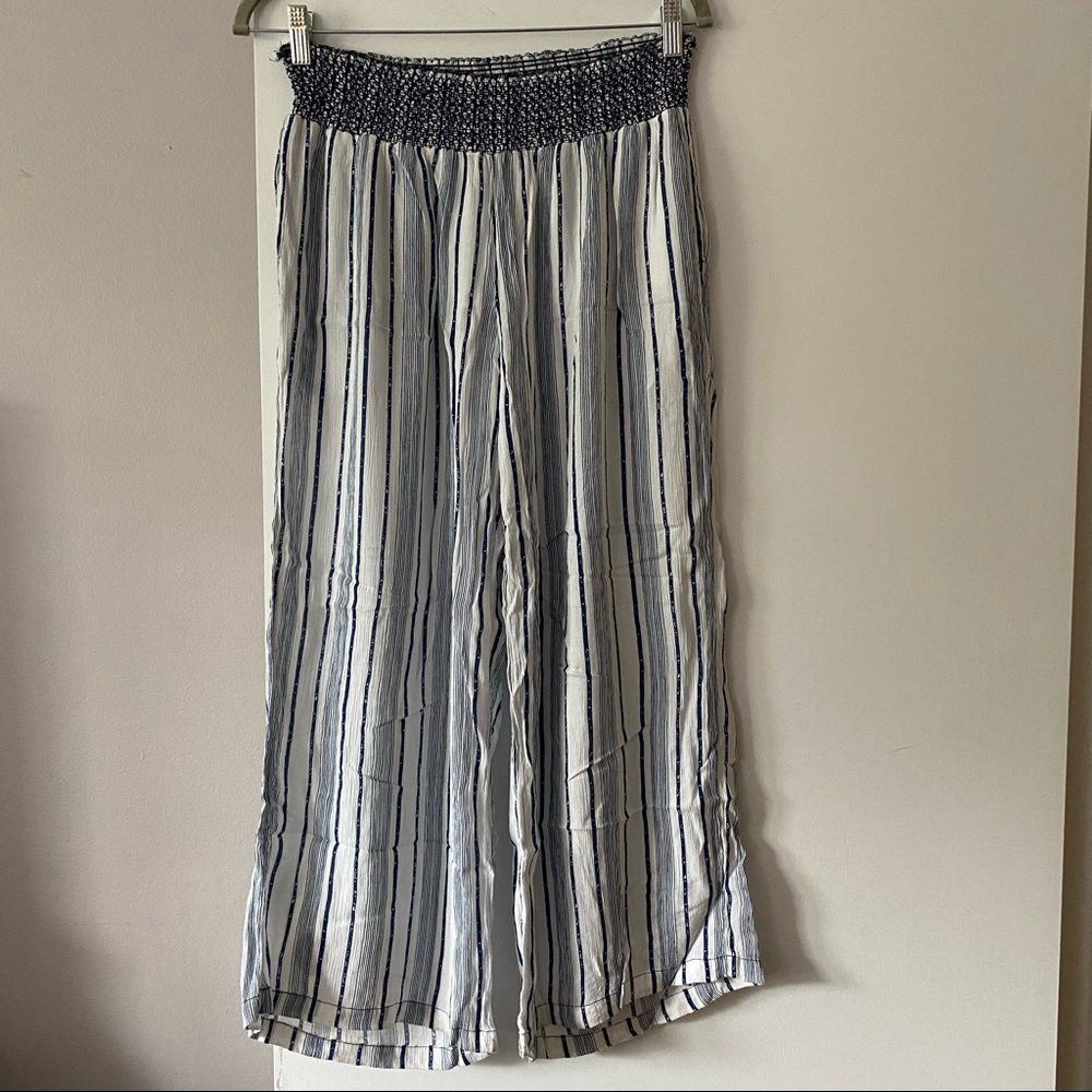 Marina Blu Boho Casual Lightweight Stripe Pants